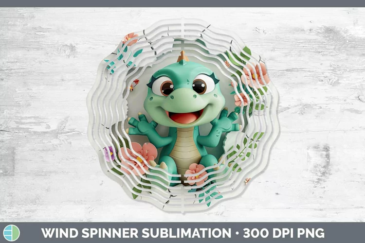 3D Hole in the Wall Dragon Wind Spinner Sublimation Spinner