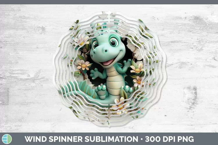 3D Hole in the Wall Dragon Wind Spinner Sublimation Spinner