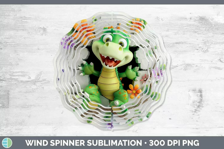 3D Hole in the Wall Dragon Wind Spinner Sublimation Spinner