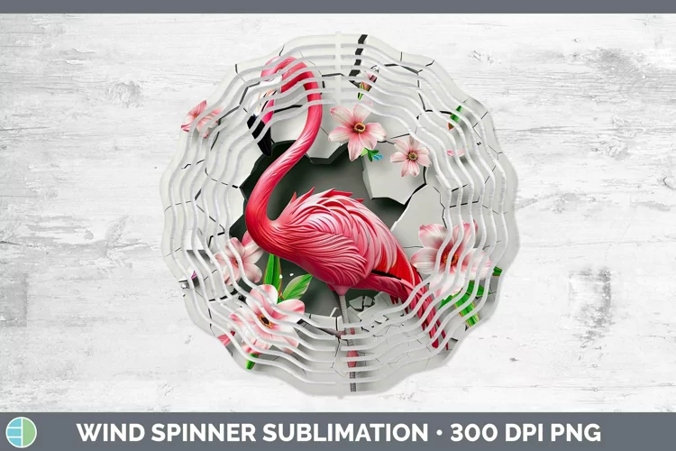 3D Hole in the Wall Flamingo Wind Spinner Sublimation Spinne