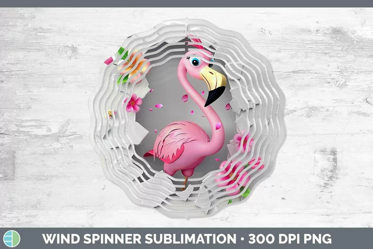 3D Hole in the Wall Flamingo Wind Spinner Sublimation Spinne