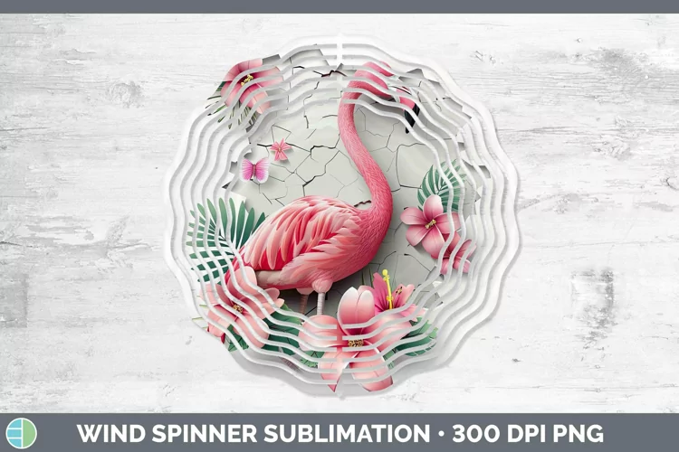 3D Hole in the Wall Flamingo Wind Spinner Sublimation Spinne