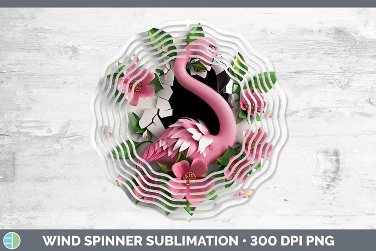 3D Hole in the Wall Flamingo Wind Spinner Sublimation Spinne