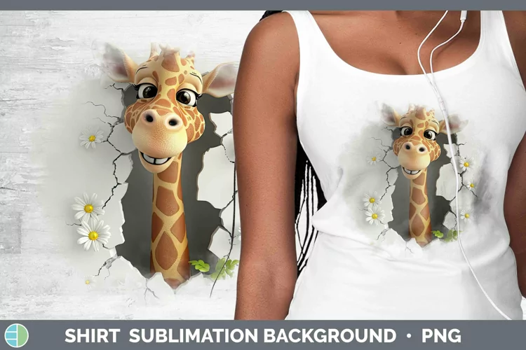 3D Hole in the Wall Giraffe Shirt Sublimation Sublimation Ba