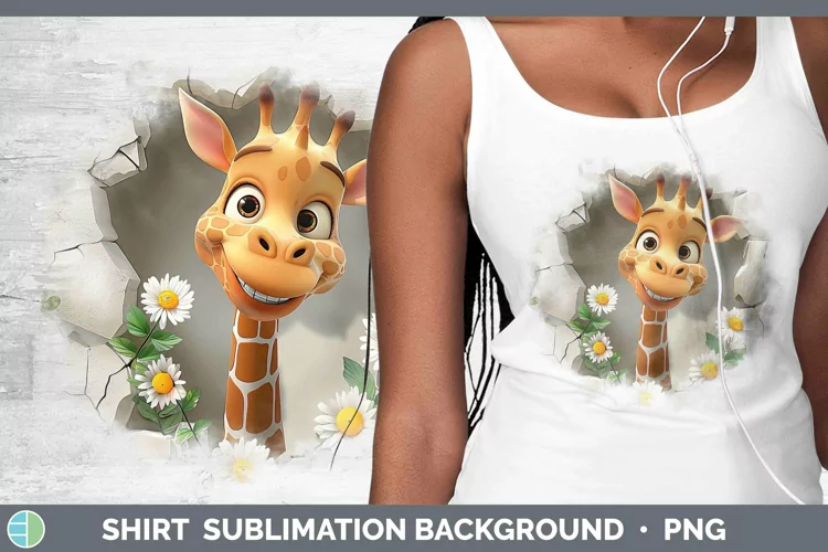 3D Hole in the Wall Giraffe Shirt Sublimation Sublimation Ba