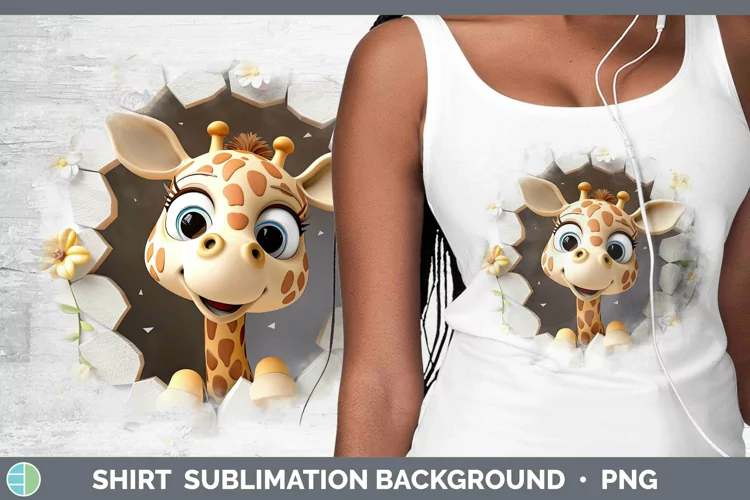 3D Hole in the Wall Giraffe Shirt Sublimation Sublimation Ba