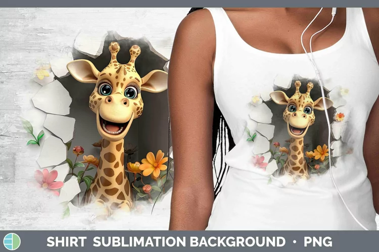 3D Hole in the Wall Giraffe Shirt Sublimation Sublimation Ba