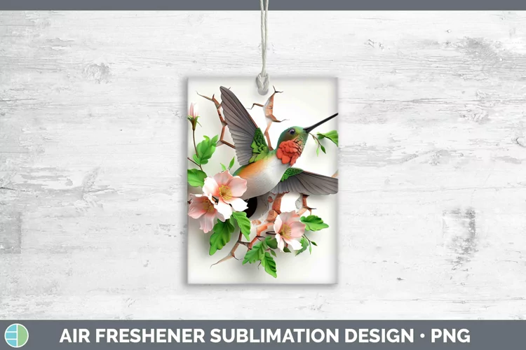 3D Hole in the Wall Hummingbird Air Freshener | Sublimation