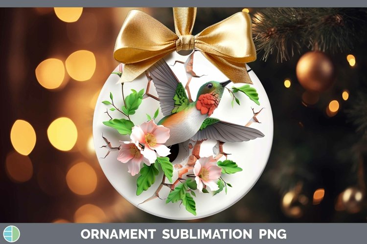3D Hole in the Wall Hummingbird Ornament | Sublimation Baubl