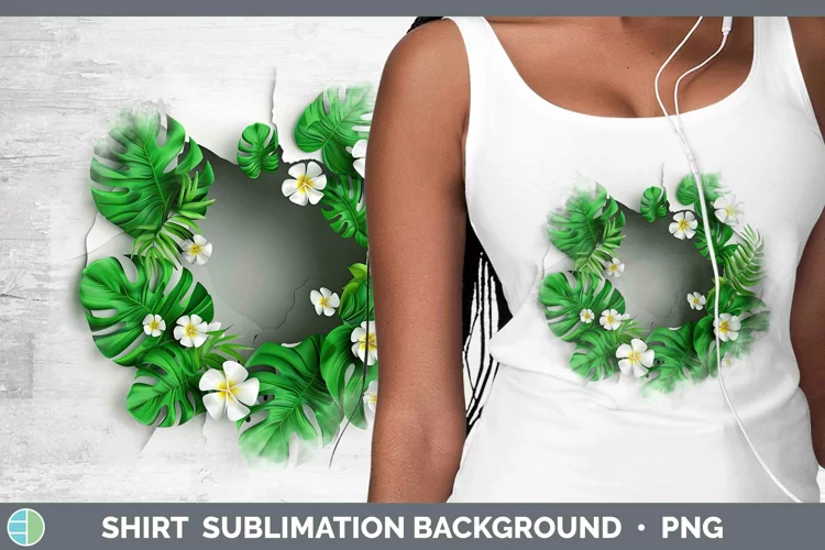 3D Hole in the Wall Monstera Shirt Sublimation Sublimation B