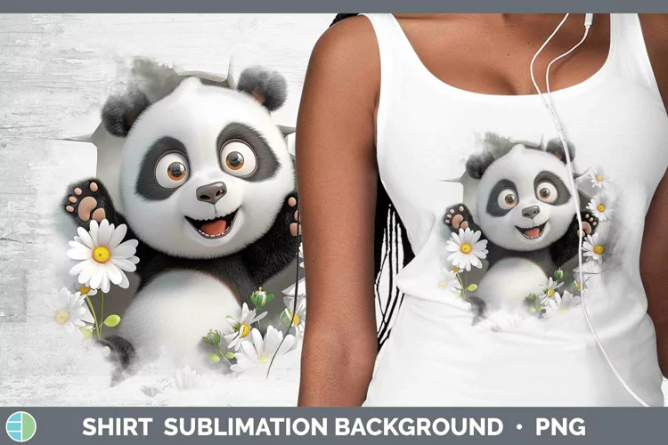 3D Hole in the Wall Panda Shirt | Sublimation Sublimation Ba