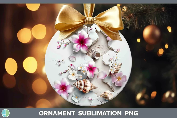 3D Hole in the Wall Seashell Ornament | Sublimation Bauble D