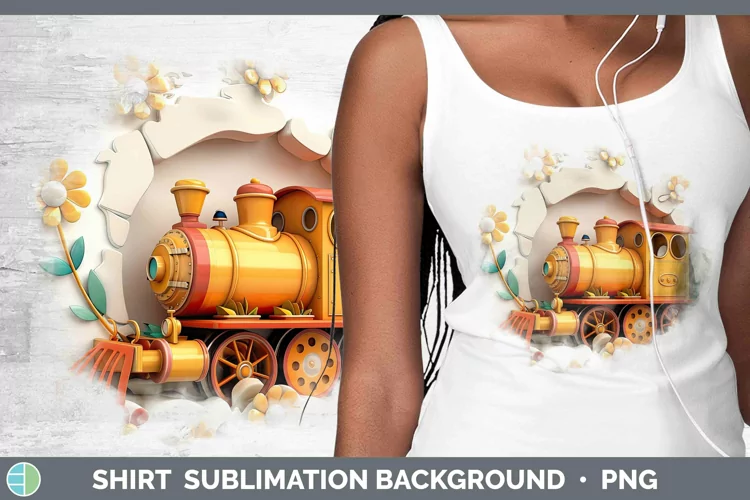3D Hole in the Wall Train Shirt Sublimation Sublimation Back