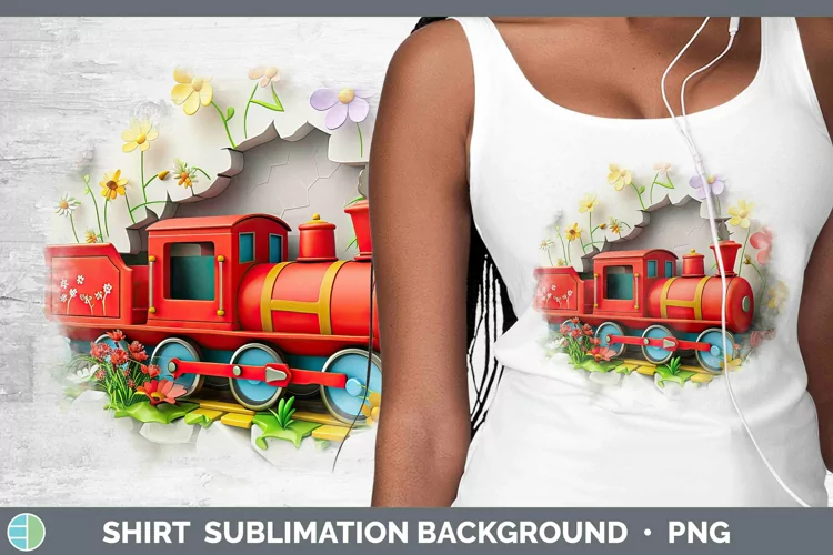 3D Hole in the Wall Train Shirt Sublimation Sublimation Back