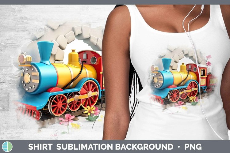 3D Hole in the Wall Train Shirt Sublimation Sublimation Back