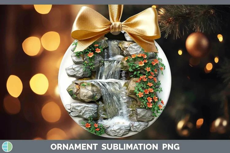 3D Hole in the Wall Waterfall Ornament Sublimation Bauble De