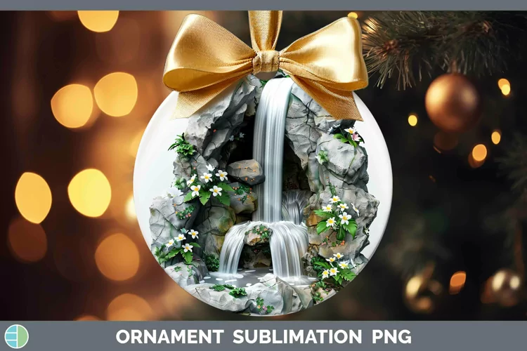 3D Hole in the Wall Waterfall Ornament Sublimation Bauble De