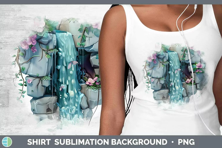3D Hole in the Wall Waterfall Shirt Sublimation Sublimation