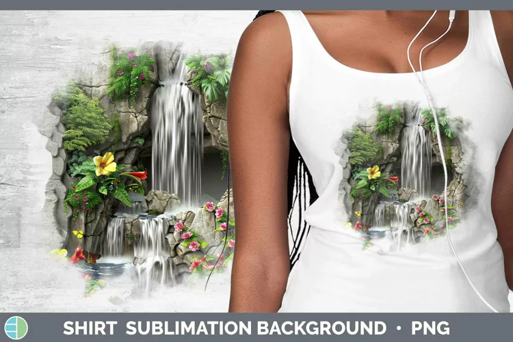3D Hole in the Wall Waterfall Shirt Sublimation Sublimation