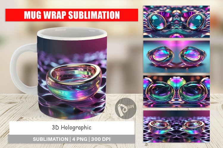Mug Wrap Design 3D Holographic Shape
