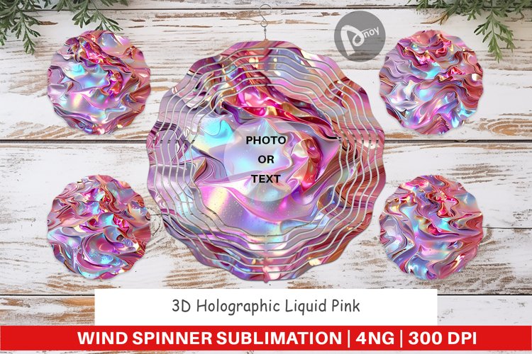 Wind Spinner 3D Holographic Pink Liquid