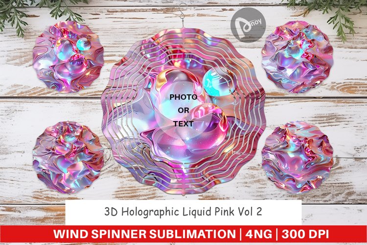 Wind Spinner 3D Holographic Pink Liquid