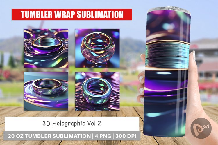 Tumbler Sublimation Wrap 3D Holographic Shape