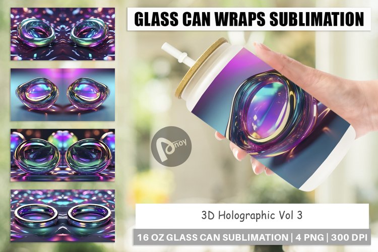 Glass Can Wraps 3D Holographic Shape