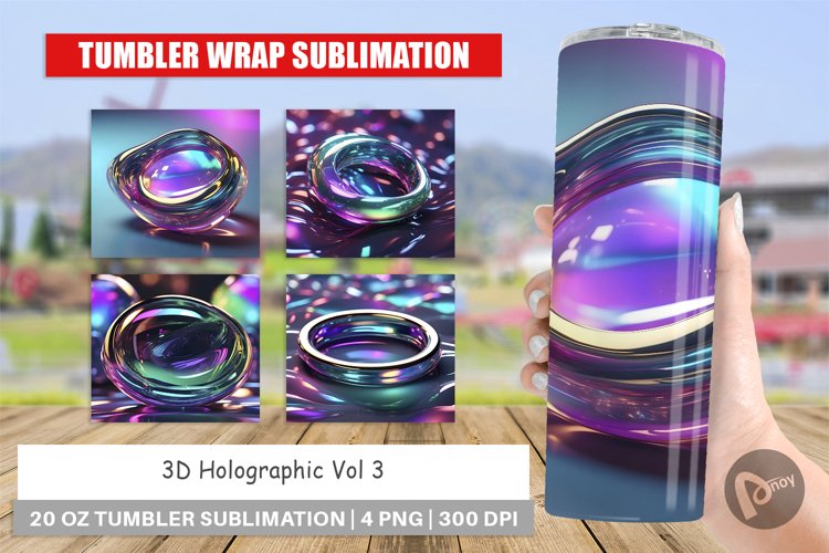 Tumbler Sublimation Wrap 3D Holographic Shape