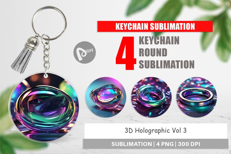 Keychain 3D Holographic Shape
