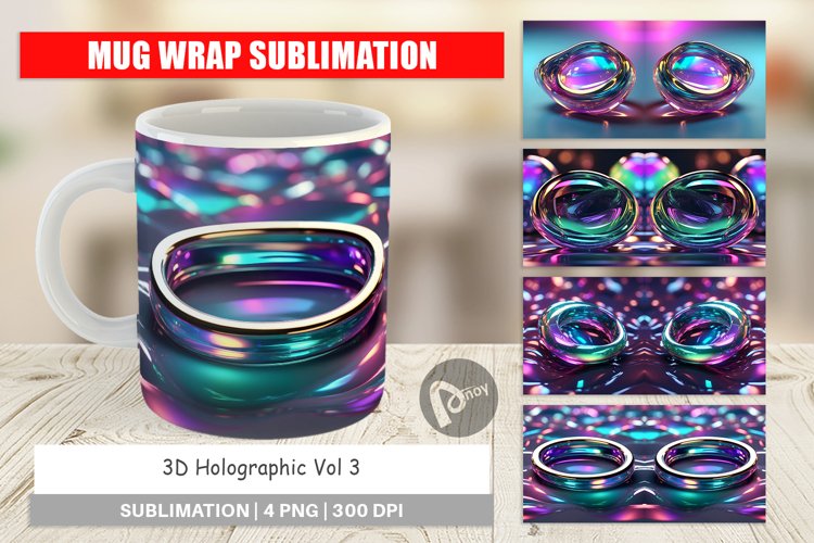 Mug Wrap Design 3D Holographic Shape