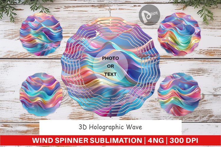 Wind Spinner 3D Holographic Wave