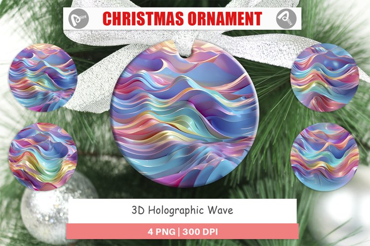 Christmas Ornaments 3D Holographic Wave