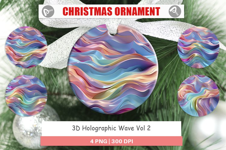 Christmas Ornaments 3D Holographic Wave