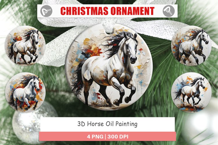 Christmas Ornaments 3D Horse Painting