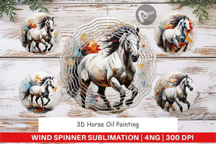 Wind Spinner 3D Horse Painting