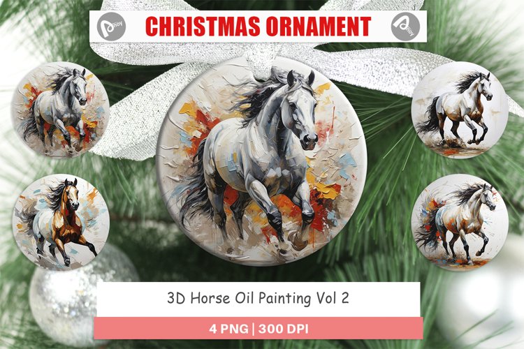 Christmas Ornaments 3D Horse Painting