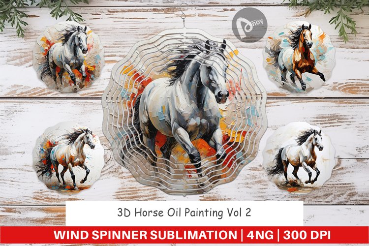 Wind Spinner 3D Horse Painting