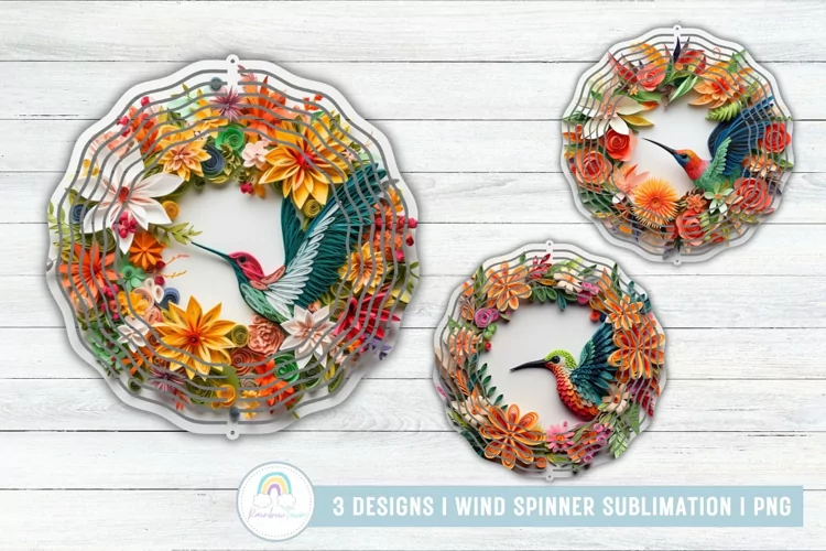 3D Humingbird Wind Spinner Sublimation