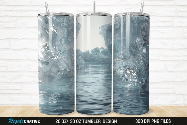 3D Ice Water 20/30oz Skinny Tumbler example image 1