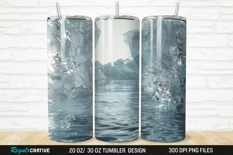 3D Ice Water 20/30oz Skinny Tumbler