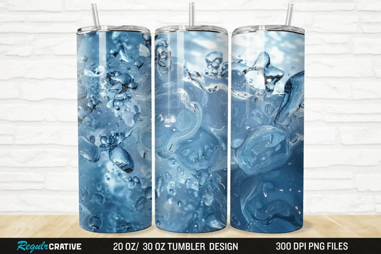 3D Ice Water 20/30oz Skinny Tumbler