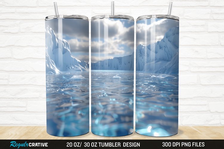 3D Ice Water 20/30oz Skinny Tumbler example image 1
