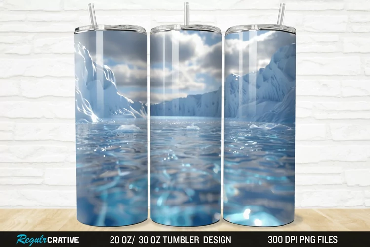 3D Ice Water 20/30oz Skinny Tumbler