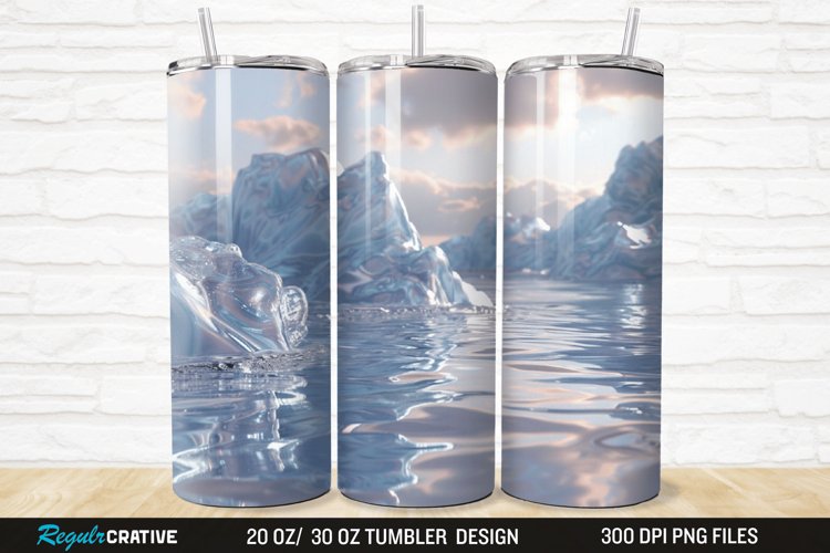 3D Ice Water 20/30oz Skinny Tumbler example image 1