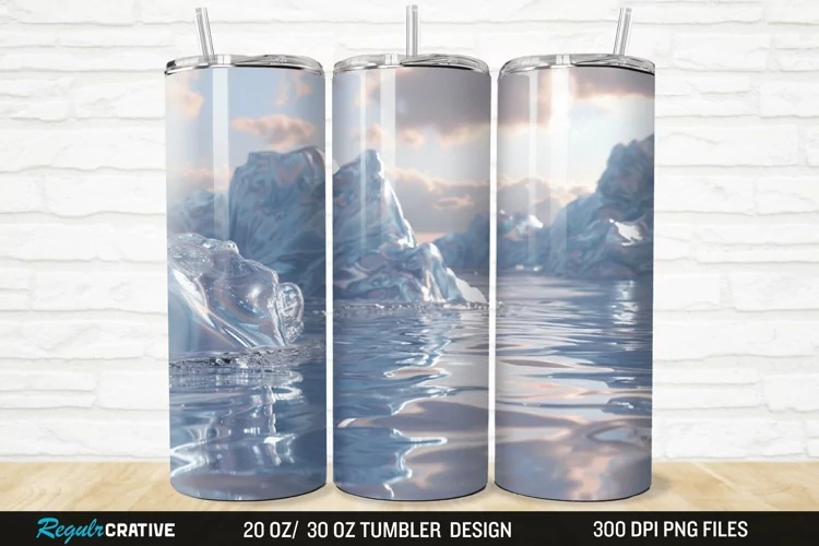3D Ice Water 20/30oz Skinny Tumbler