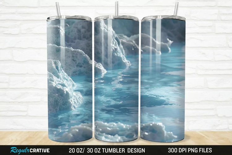 3D Ice Water 20/30oz Skinny Tumbler