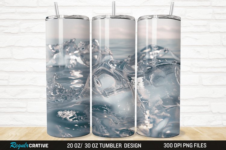 3D Ice Water 20/30oz Skinny Tumbler example image 1