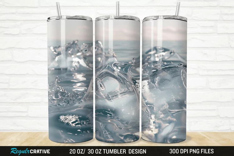 3D Ice Water 20/30oz Skinny Tumbler