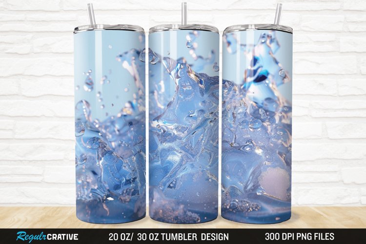 3D Ice Water 20/30oz Skinny Tumbler example image 1